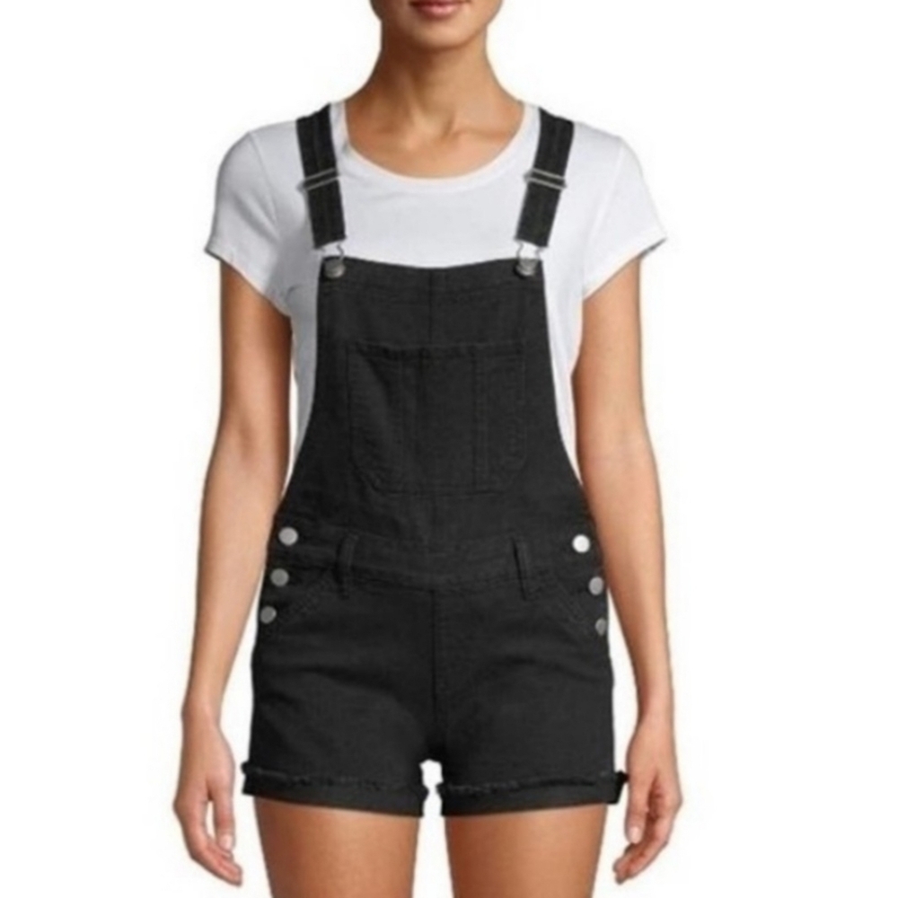 No Boundaries Relaxed Fit Shortalls Black Size L (11-13)